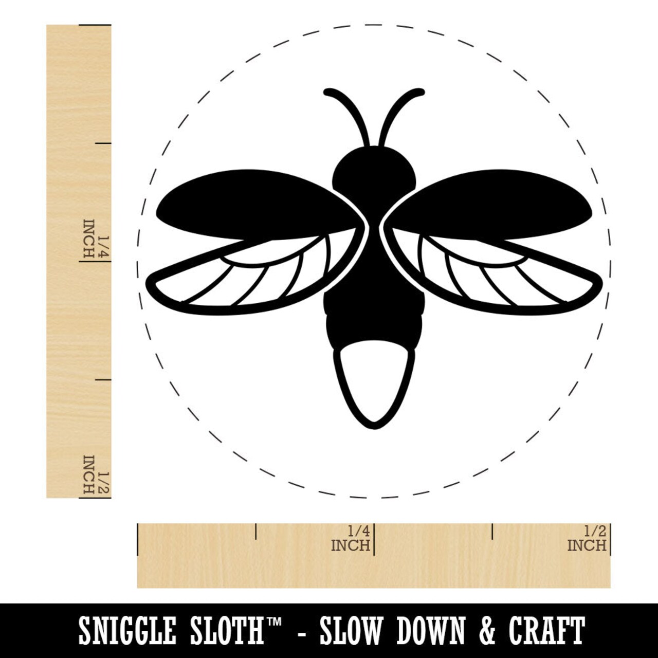 Flying Firefly Lightning Bug Rubber Stamp for Stamping Crafting Planners